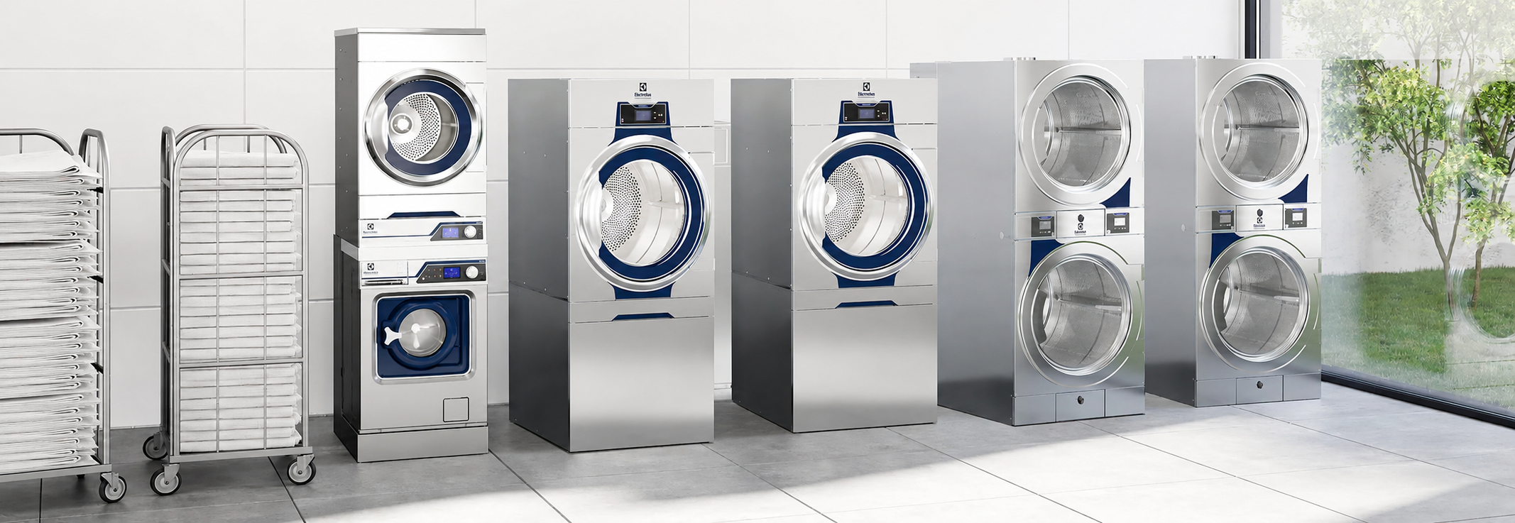 Commercial tumble dryers